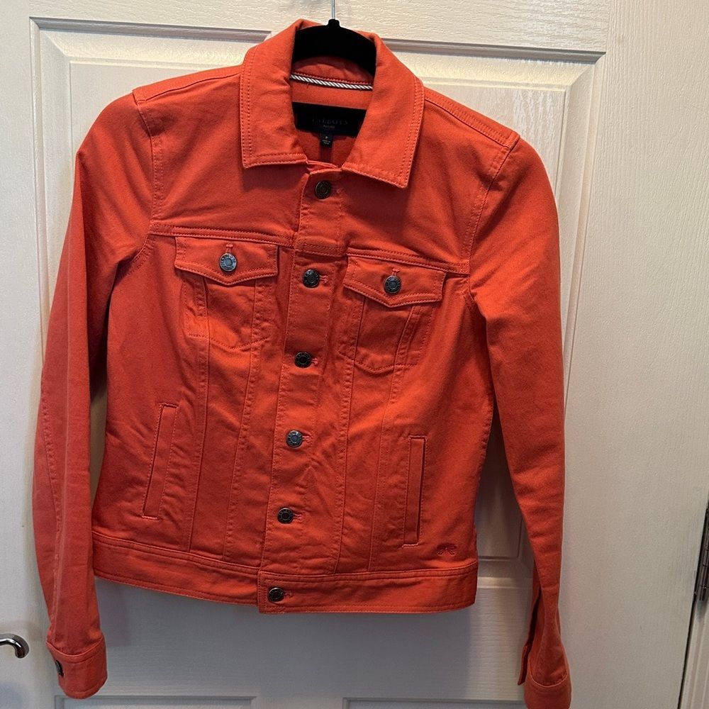 Talbots Women's Orange Jean Jacket Petite